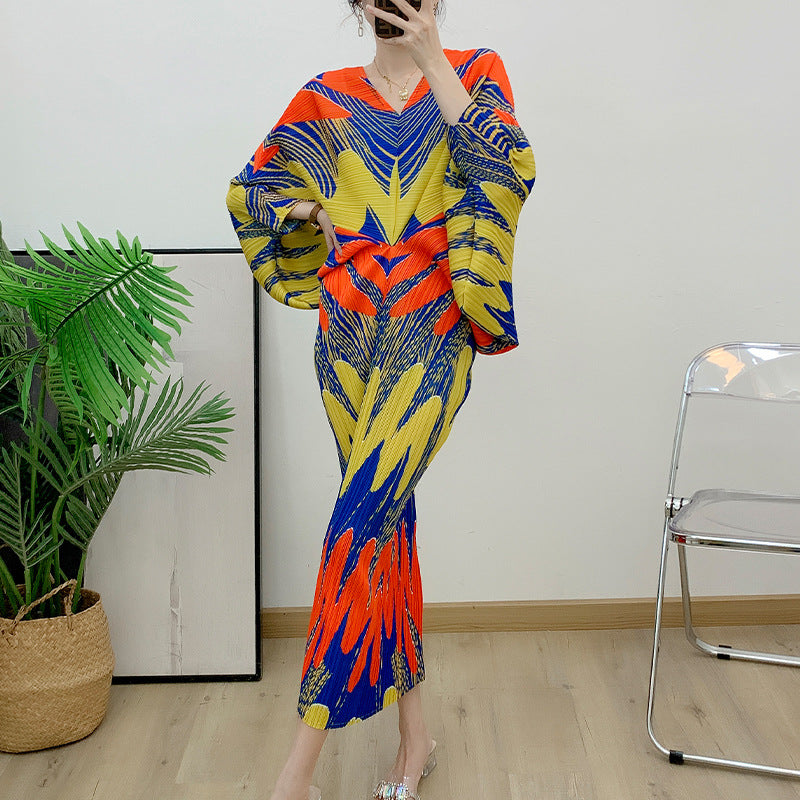 Long patterned dress for women