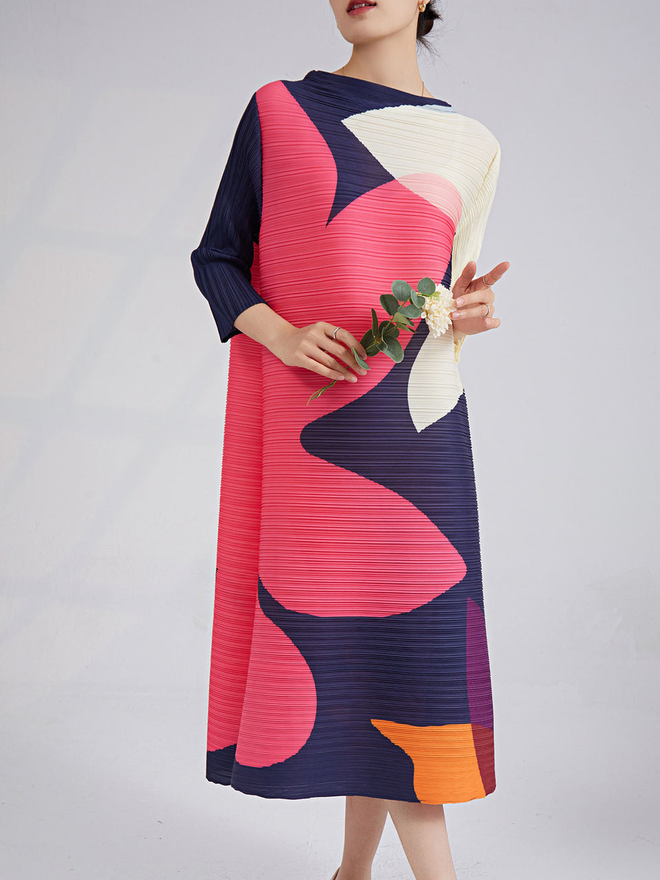 Abito curvy lungo fantasia