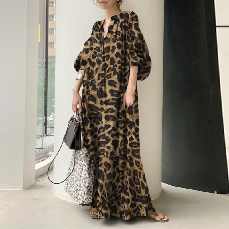Abito lungo donna animalier