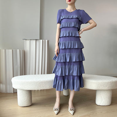 Spliced Pleated Dress For Women eprolo BAD PEOPLE