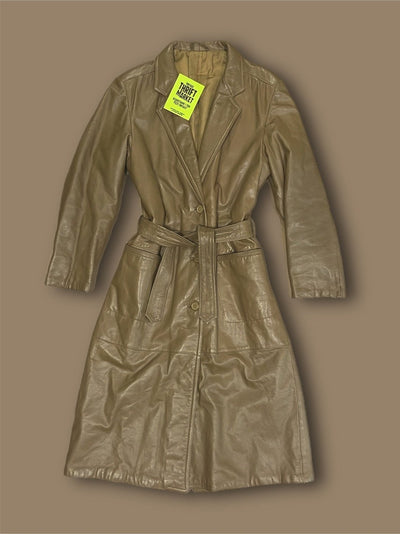 Trench cappotto in pelle vintage oversize tg 44 Thriftmarket BAD PEOPLE