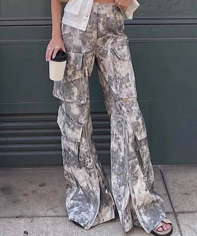 Cargo pantalone donna camouflage zip MUST HAVE BAD PEOPLE