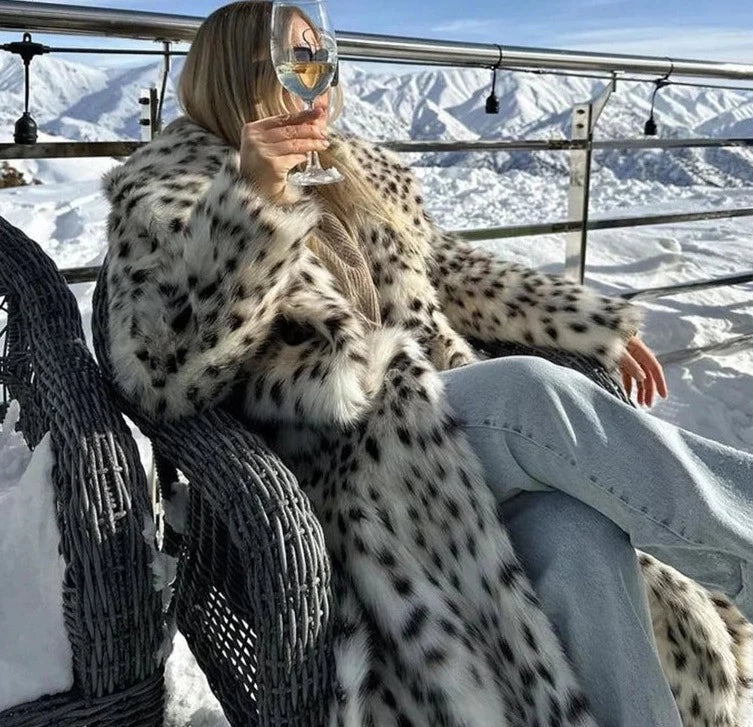 Pelliccia ecologica animalier Long Belted Leopard