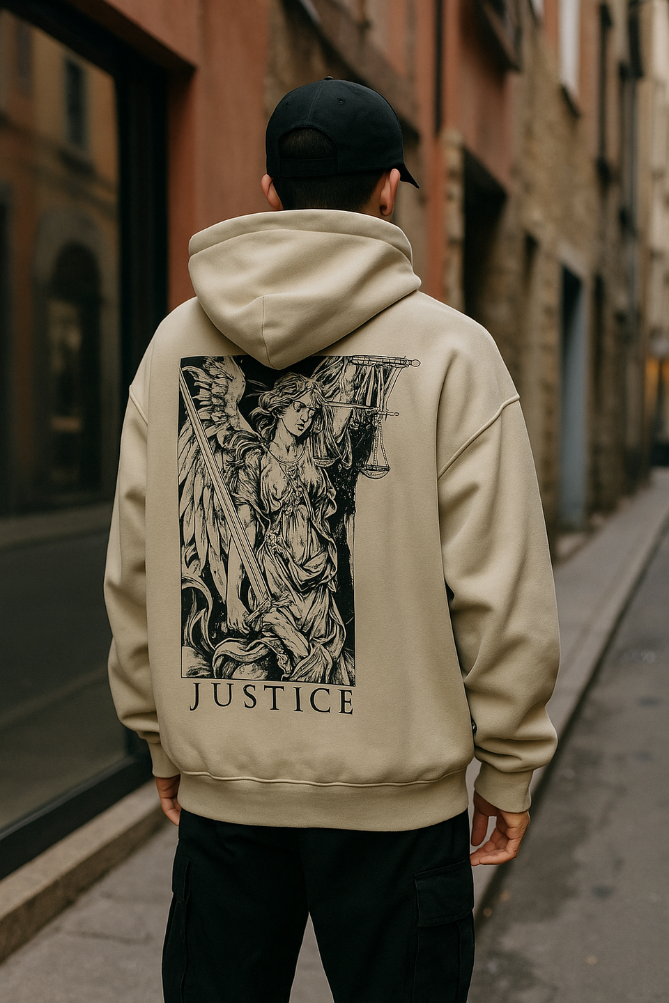 Felpa hoodie drip JUSTICE Beige