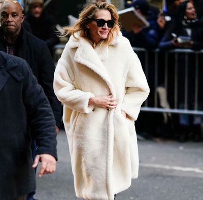 Mid-length lamb fur coat trench coat teddy MUST HAVE