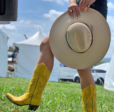 Texano cowboy vintage donna ricamato Yellow MUST HAVE