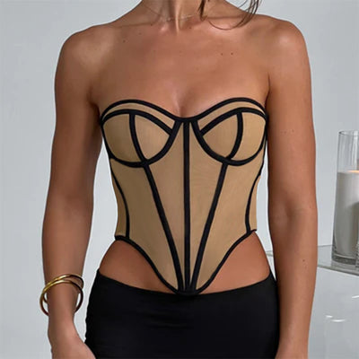 top Corsetto contrasto donna Black MUST HAVE