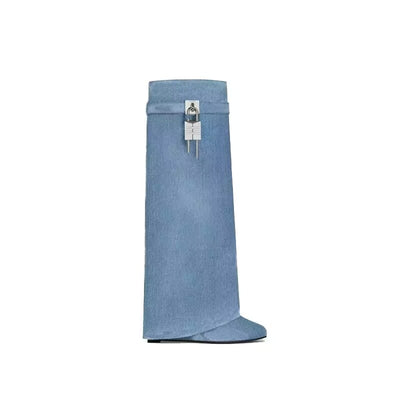 Stivale alto lucchetto in jeans donna iconico MUST HAVE