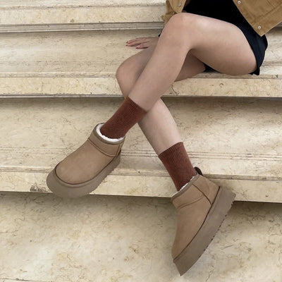 Stivale Mini Platform scamosciato eco pelliccia donna MUST HAVE