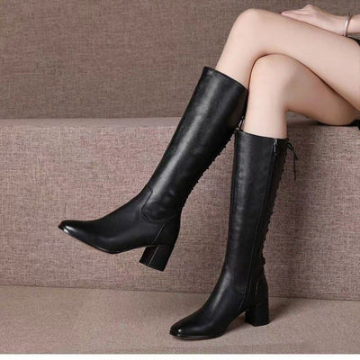 Women's Lace-up Below The Knee High Leg Boot MUST HAVE